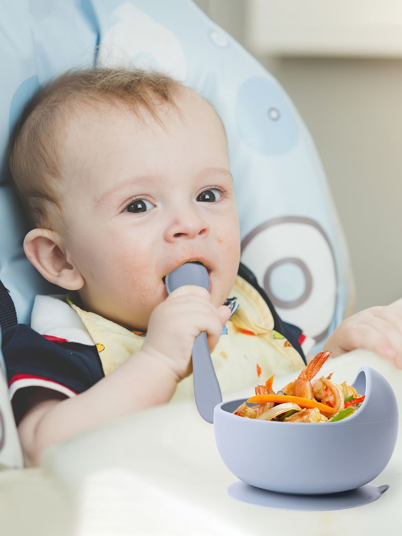 2PC Silicone Sucker Bowl Feeding Tableware for Infant and Young Training Learning To Eat Bowls and Baby Supplementary Food Bowls_voghion.com