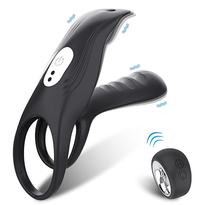 Anello vibrante, vibratore ad anello con 12 modalità di vibrazione e ricaricabile tramite USB, giocattoli sessuali per adulti in silicone per uomini_voghion.com