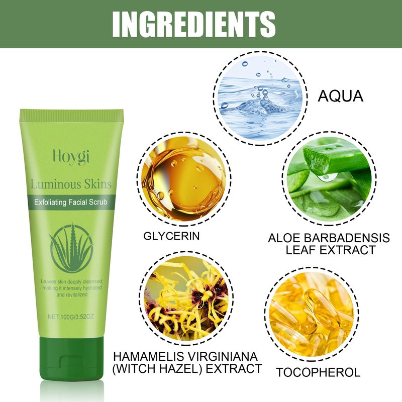 Hoygi Exfoliating Facial Scrub, Deep Cleaning Removes Impurities From Fine Lines Firming Delicate Refreshing Smooth Cream_voghion.com
