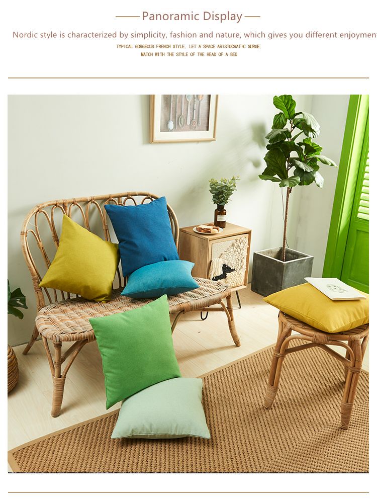 Waterproof Cushion Cover Solid Color Pillowcase Soft Plush Polyester Pillow Cover For Couch Sofa Living Room Outdoor Gift Nordic_voghion.com