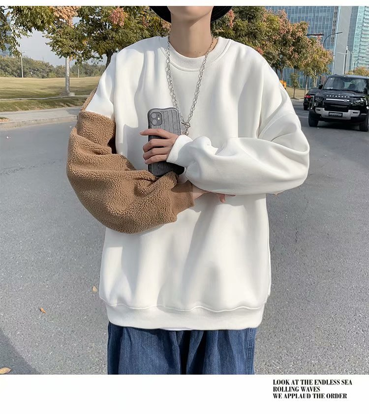 Abbigliamento da uomo Felpa con cappuccio in pile di agnello per uomo e donna, marchio Instagram, più giacca da coppia in pile spesso e allentato_voghion.com