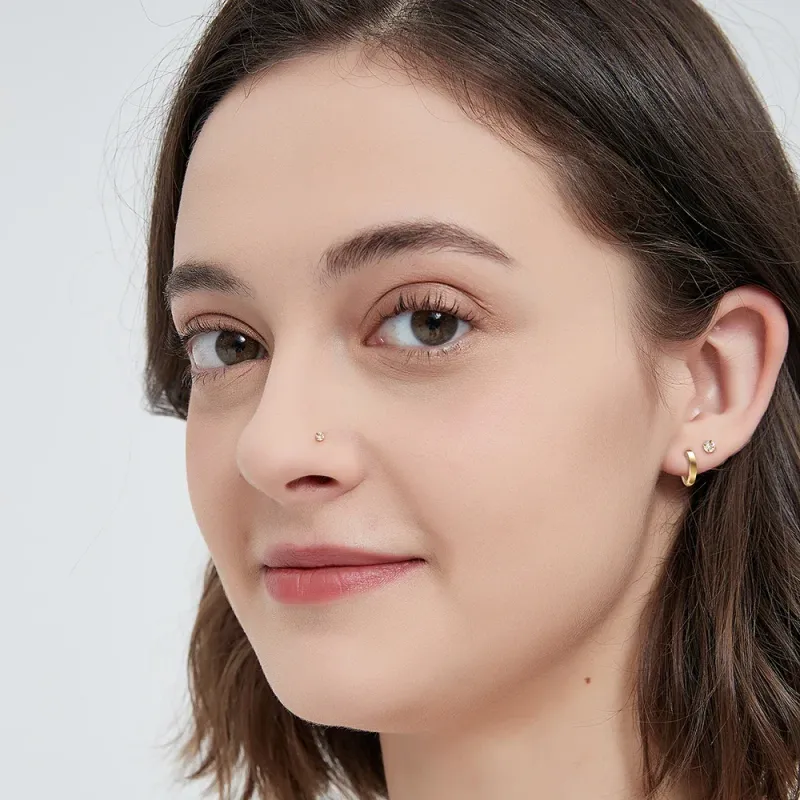 2/8 pezzi orecchini in acciaio inossidabile per naso, piercing alla cartilagine, gioielli, elica, trago, labbro, orecchini piccoli piatti per donna 18G_voghion.com