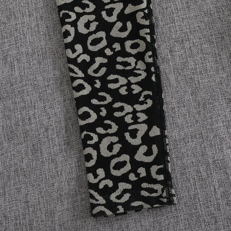 Pantaloni da yoga con stampa leopardata a vita alta da donna - Tuta elasticizzata per allenamento e corsa con design snellente e modellante_voghion.com
