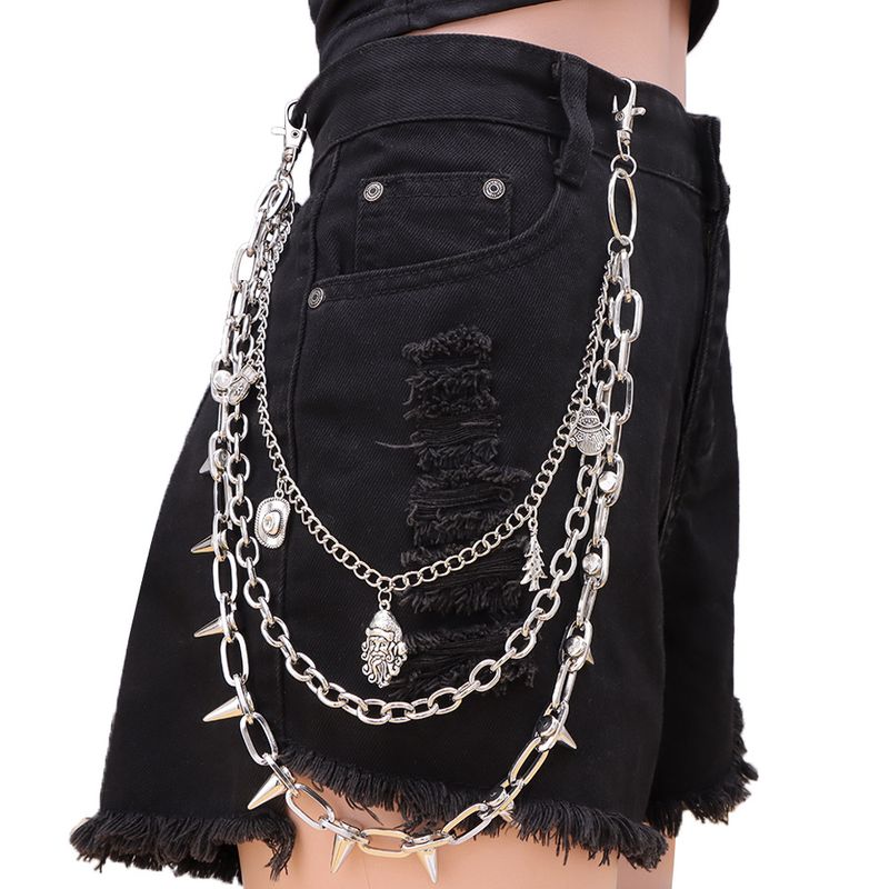 Gioielli personalizzati e alla moda, C borchiata, denim hip-hop, accessorio con ciondolo multi-elemento, pantaloni multistrato_voghion.com