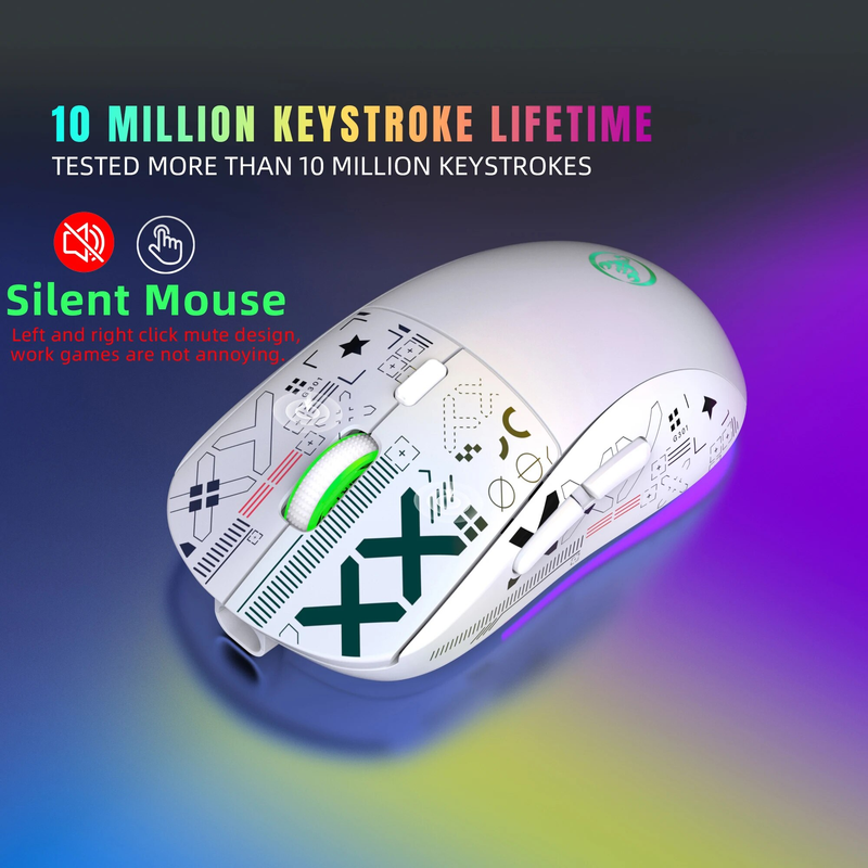 3 režiimiga Bluetoothi mängude taaslaetav 2,4G USB juhtmeta RGB taustavalgustusega hiir iPadi tahvelarvuti sülearvutile_voghion.com