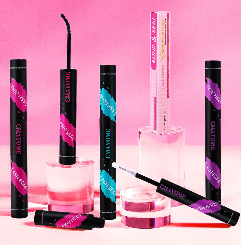 Outils et accessoires de maquillage Colle pour faux cils à double tête Séchage rapide Doux Imperméable Longue durée Colle pour cils Deux en un_voghion.com