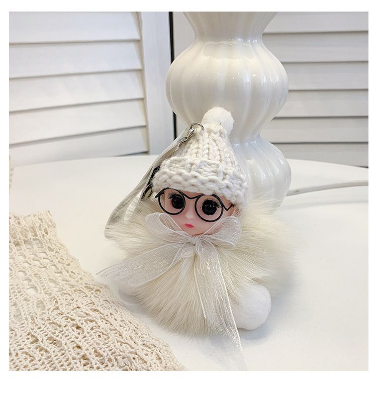 Adorable Fox Fur Keychain Charm - Plush Doll Bag Accessory, Cute Gift For Women, Girls Real Fox Fur Backpack Pendant, Birthday Gift For Women._voghion.com