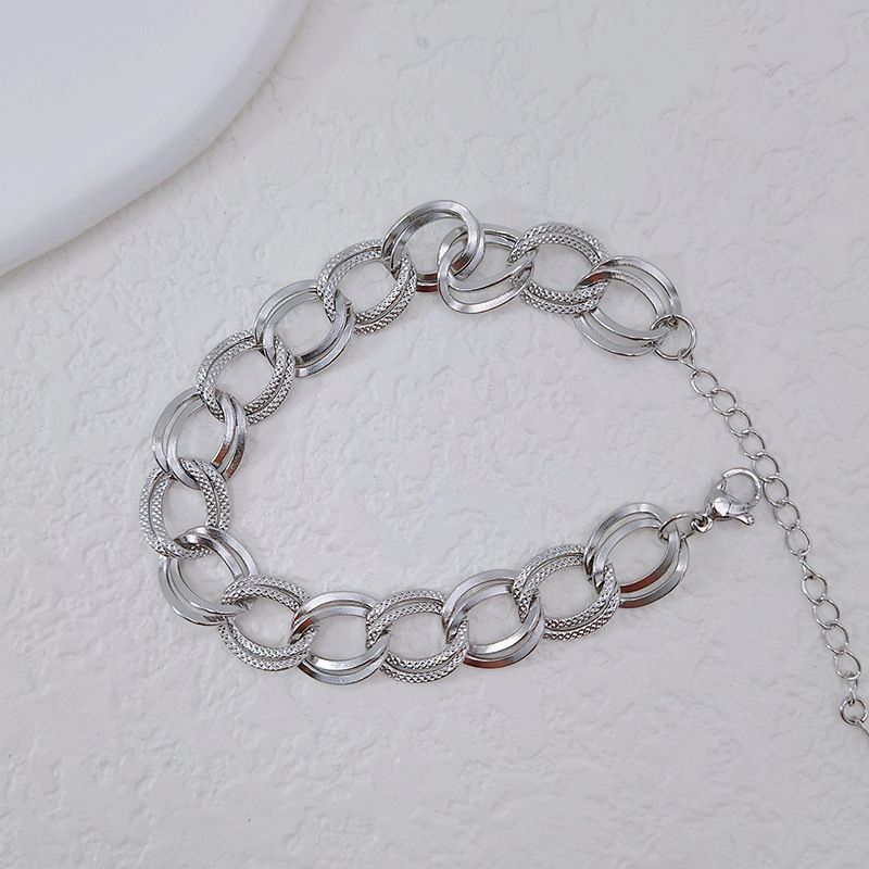 High-Quality New Stainless Steel Double-Layer Emed Cuban Chain Necklace Niche Ins Style For Women Elegant And_voghion.com
