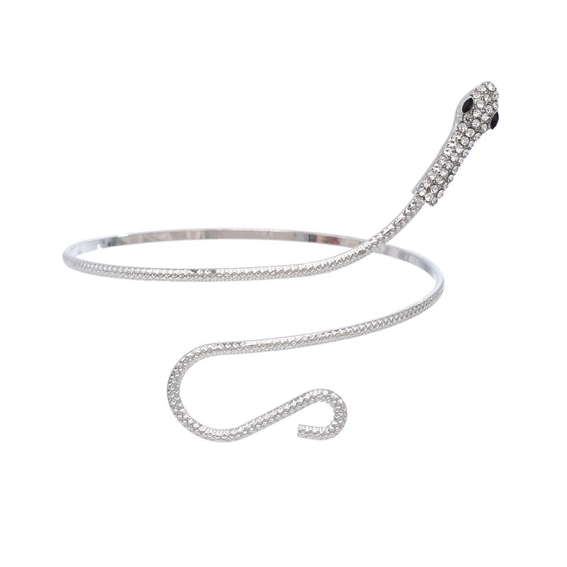 Hot Selling Rhinestone Bracelet Personality Exaggerated Wrap Snake Arm Ring Irregular Adjustable Metal Jewelry For Women_voghion.com