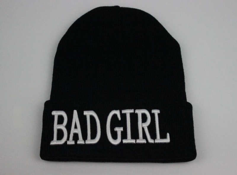 3D three-dimensional embroidered hip hop hat bad girl Pullover wool knitted hat acrylic couple hat warm ski cold hat_voghion.com