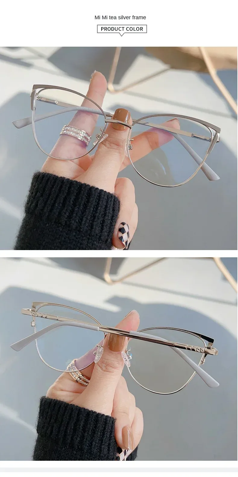 New Arrivals New Fashion Anti Blue Light Blocking Glasses Women Men Retro Cat Eye Frame Reading Computer Clear Lens Simple Female_voghion.com