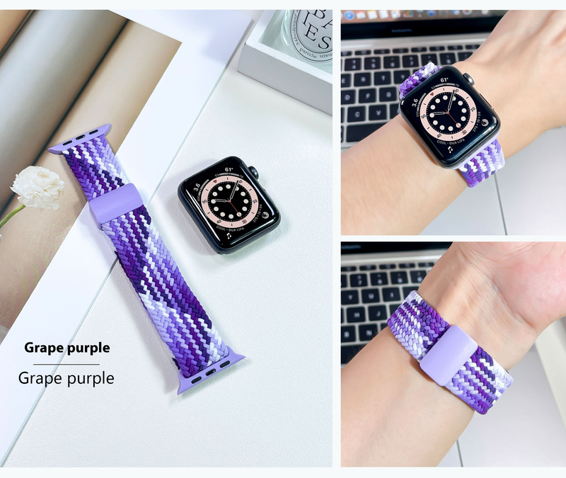 Multiple Colors Suitable for The Ultra 7/8/9 Series iWatch Breathable and Elastic Nylon Woven Magnetic Buckle Strap Accessories_voghion.com