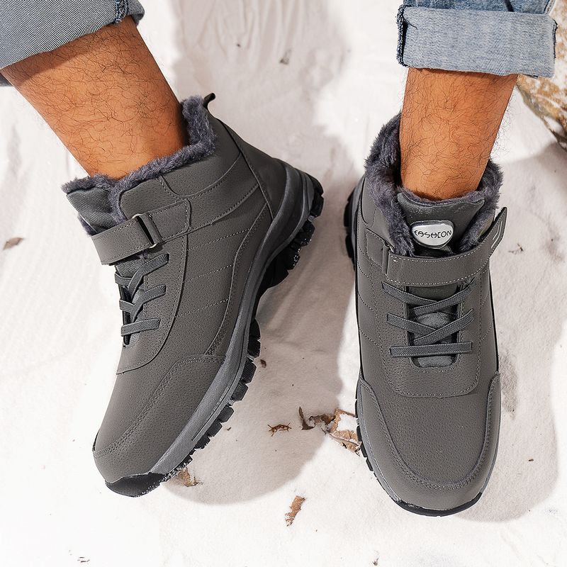 Botas de nieve para mujer, de invierno, con forro polar grueso, antideslizantes, de horma ancha, para caminar, talla grande, con velcro, de algodón_voghion.com