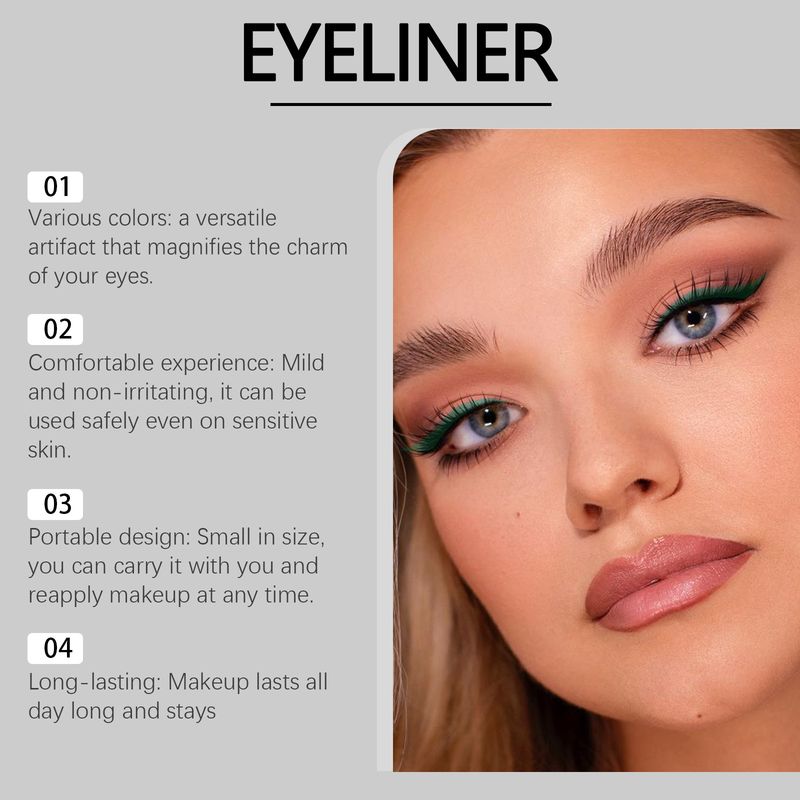EELHOPE Bunte Flüssigkeit Natürliche Farbe Feuchtigkeitsspendendes, angenehmes Augen-Make-up Seidig glatter, leicht aufzutragender Eyeliner_voghion.com