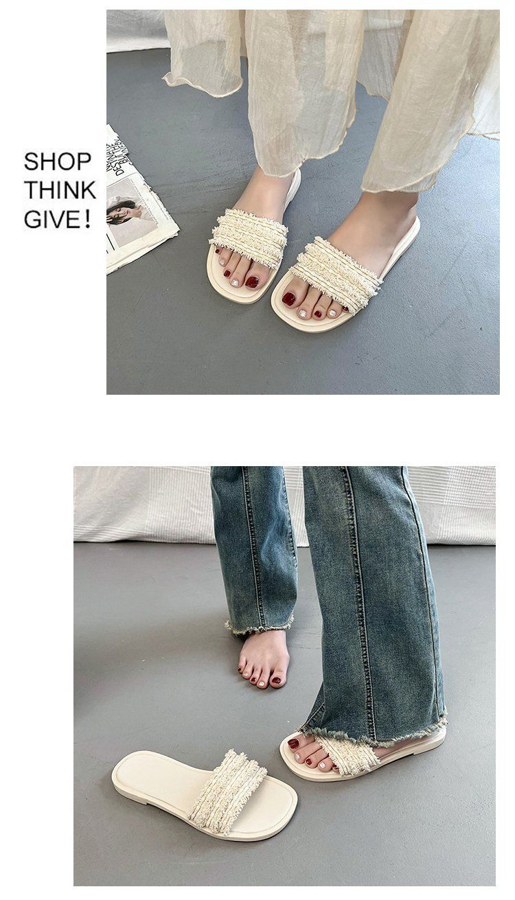 Γυναικεία φλατ σανδάλια - Κομψές καλοκαιρινές παντόφλες για παραλία και επίσημα σύνολα_voghion.com