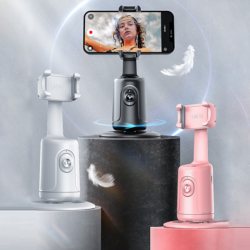 Automaatselt jälgiv telefonihoidik 360° pöörlev Liikumisjälgimiskinnitus Selfie jälgimise statiiv videologimiseks, voogedastus gimbali stabilisaator_voghion.com