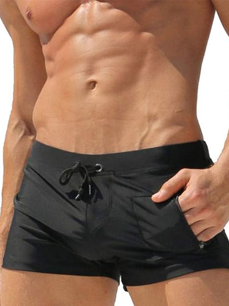 Boxer de plage à cordon de serrage pour homme, nouveau, tendance et simple, à la mode_voghion.com