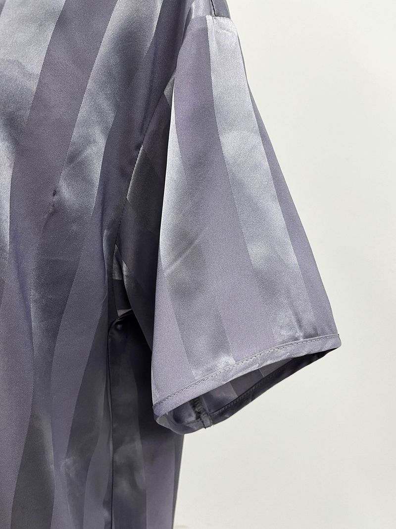 Kinderkleidung Türkisches Jungengewand Besticktes gestreiftes Thobe-Kleid mit kurzen Ärmeln_voghion.com