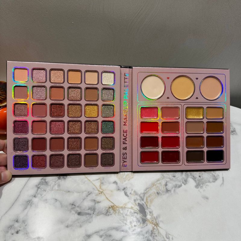 55-Color Eyeshadow & Concealer Palette - Matte & Shimmer All-In-One Makeup (Professional Travel-Friendly With Mirror & Brush Vegan Formula)_voghion.com