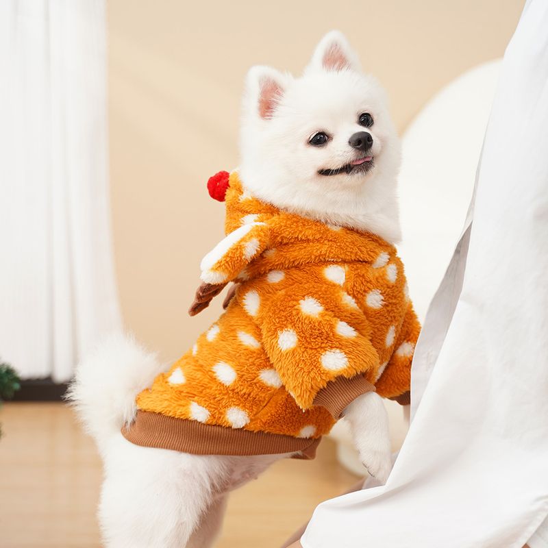 Haustier Hund Katze Weihnachten Halloween Kleidung Elch Kleid Herbst und Winter Plüsch kleine und mittelgroße Hunde als Bären Fadou Corgi verwandeln Kleidung süß_voghion.com