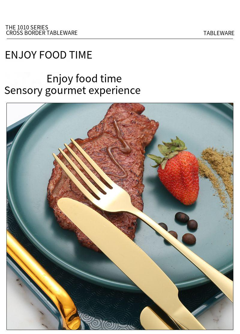 Cross-Borde Stainless Steel Western Food 24-Piece Steak Knife Fork Spoon 4 Main Pieces Cutlery Set_voghion.com