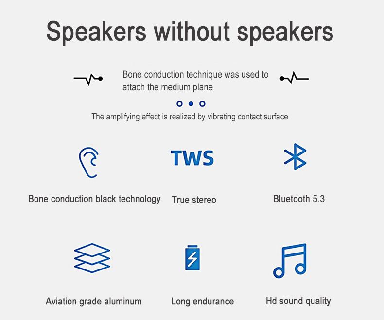 Bone Conduction Stereo Audio With Vibration Smaller Digital TWS Wireless Speakers Mini Portable Metal Speaker Drop_voghion.com