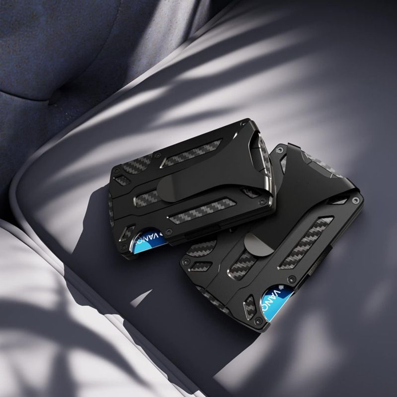 Portafoglio da uomo con porta carte in lega di alluminio, antifurto RFID, porta carte, etichetta aerea in metallo, ultra sottile. Portafoglio da uomo_voghion.com