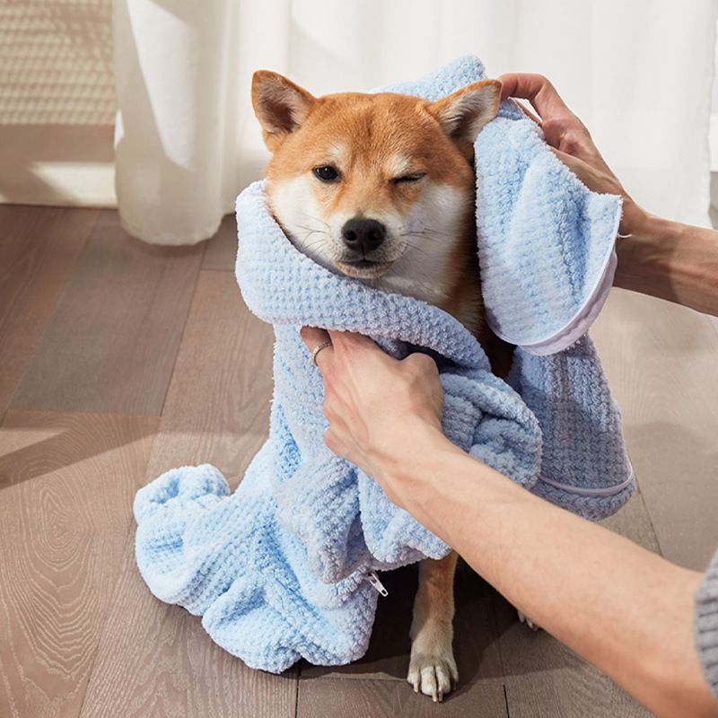 Toalla de baño gruesa para mascotas, de secado rápido y súper absorbente. Ideal para corgis, peluches y gatos. Se puede usar como albornoz o toalla de secado._voghion.com