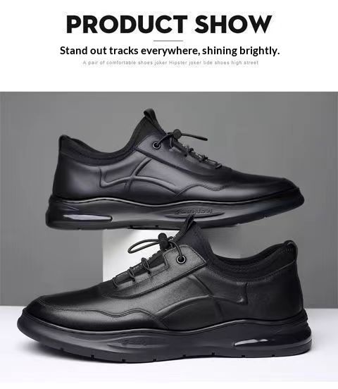 Glide Cross-Border Fashion Business Schnürschuhe aus weichem Leder, flach, formell, britischer Stil, lässige Herrenschuhe_voghion.com