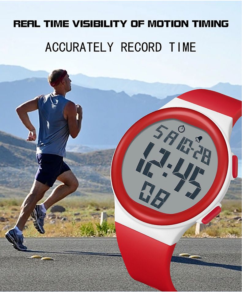 Digital Sports Watch For Men – 50M Waterproof, LED Backlight, Day & Date Display – Lightweight TPU Strap Student Watch Sports Watch_voghion.com