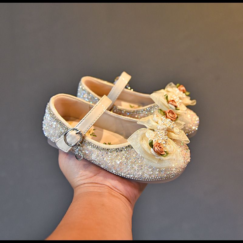 8775 herbst Neue Mädchen Koreanische Ausgabe Mittleren und Großen kinder Diamant Prinzessin Mädchen Mode Bogen Einzelnen Schuhe_voghion.com