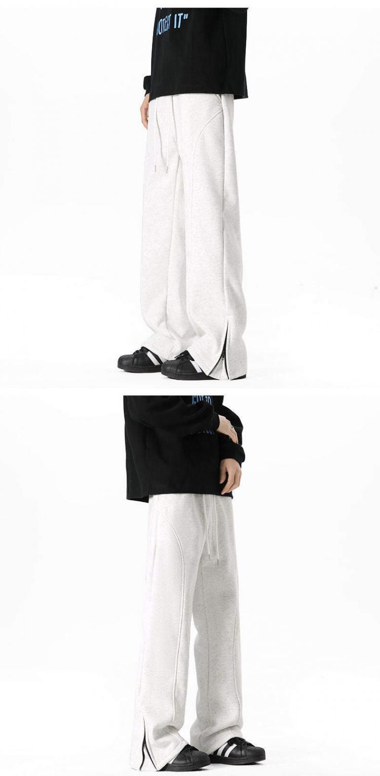 Erkek Ağır Kesim Bölünmüş Paçalı Jogger Pantolon - Fermuar Detaylı Amerikan Cleanfit Tarzı Eşofman Altı (3 Renk, M-XXL)_voghion.com