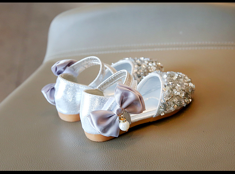 Chaussures de princesse simples à paillettes pour filles, édition coréenne, nouvelle collection printemps/été 2024_voghion.com