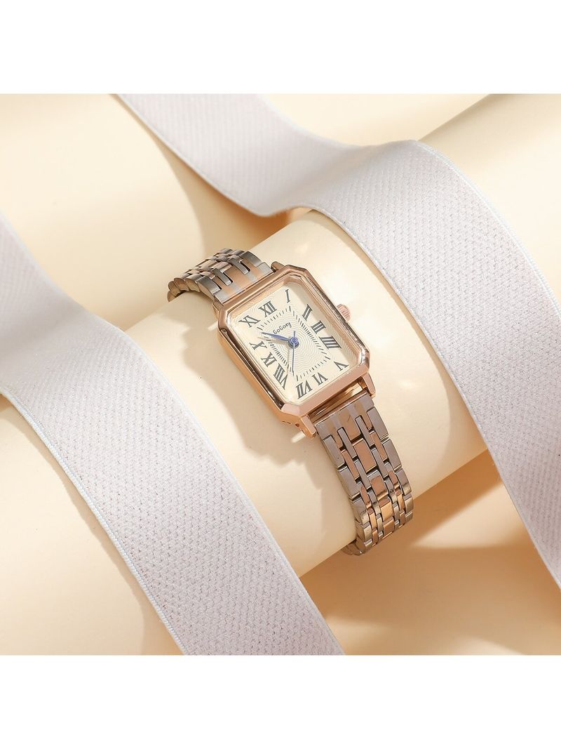 Quartz Watch Retro Blue Needle Scale Watch Design Simple Fashion Square Watch_voghion.com