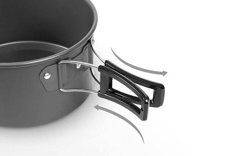 Outdoor Teapot Set With Accessories DS 308 Pot Set Combination Alumina Material Portable Camping Pot Set Teapot_voghion.com