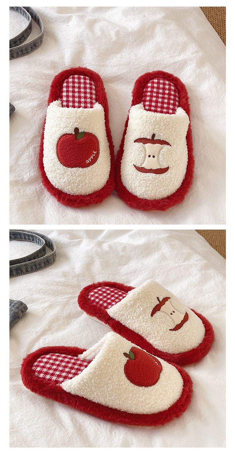 Zees Cartoon Cotton, Sapatos de maternidade quentes de pelúcia arco-íris para uso interno no outono e inverno, pantufas de casal com forro de lã para_voghion.com