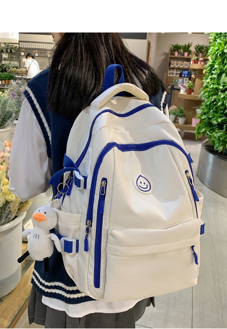 Satin Satin Korean Version Ins Versatile College Female Japanese Style Campus Junior High School Student Large Capacity Backpack_voghion.com
