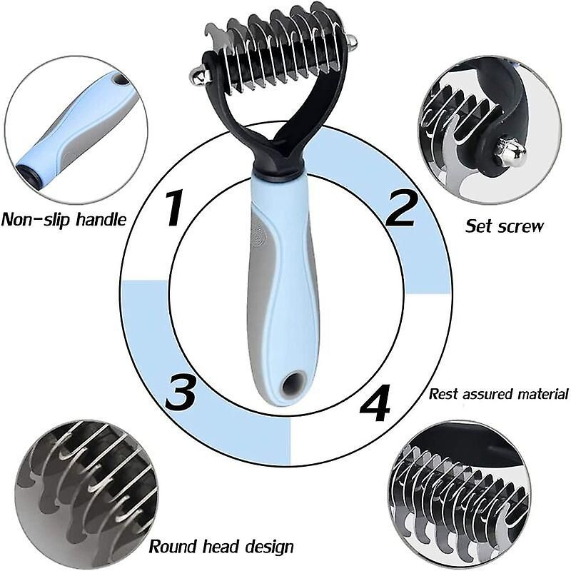 Stainless Steel Dog Cat Brush Grooming Rake for Dog Cat Remove Undercoat_voghion.com