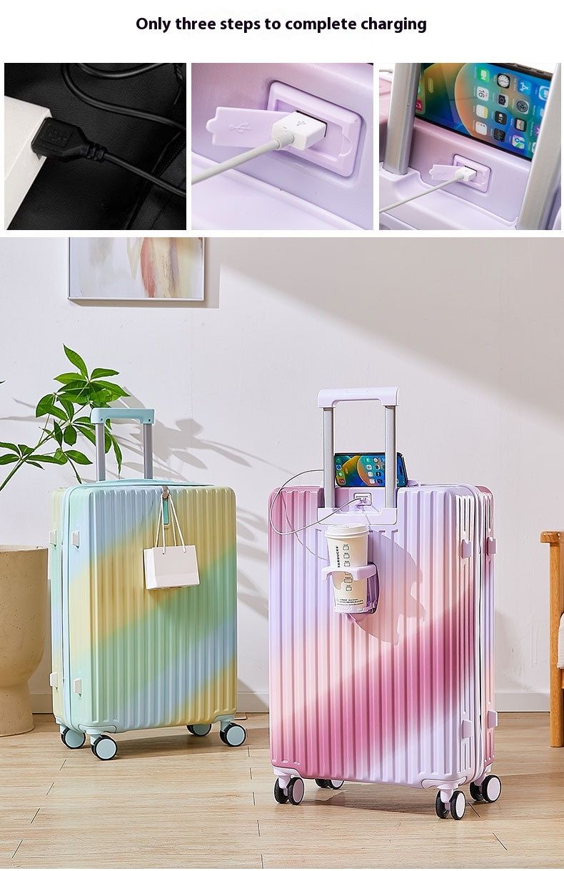 Bagagli alla moda con nuova sfumatura, aspetto femminile di alto valore, casella di password per studenti di grande capacità del carrello maschile, da viaggio_voghion.com