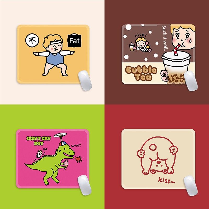 Calitate imbatabilă Design original Mouse Pad Dimensiune mică Drăguț Doamnelor Desene animate E-Sports Retro Office Game Cauciuc Masă Mat Material textil_voghion.com