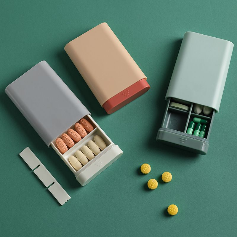 Cutie portabilă pentru pastile, mini cutie pentru pastile de dimensiuni mici, cutie pentru medicamente de 7 zile, cutie portabilă pentru pastile, organizator de sertar sigilat pentru depozitare, cutie medicală_voghion.com