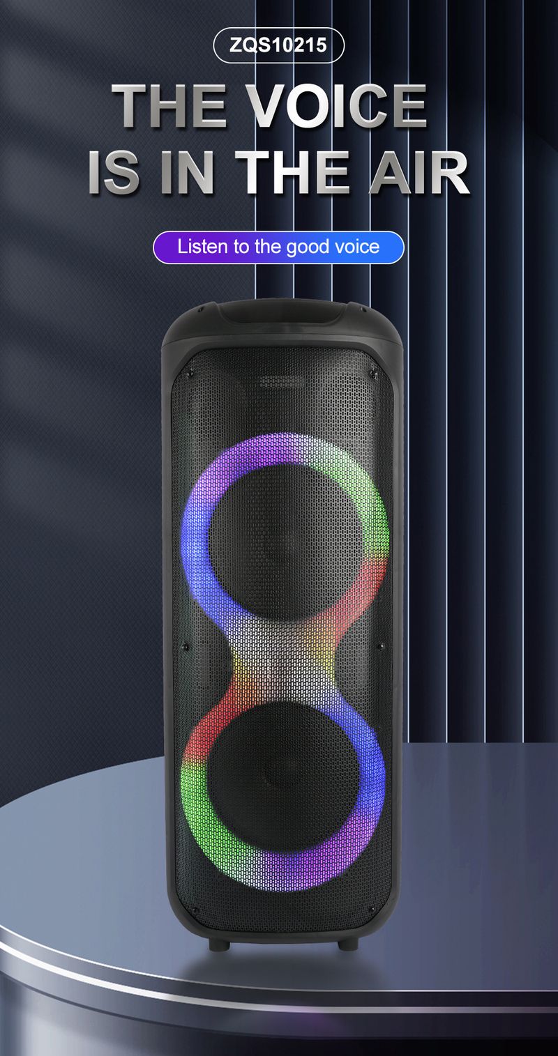 ZQS10215 Dual 10-inch High-power Bluetooth Speakers For Home Outdoor Gathering Team Building Karaoke Big Stereo_voghion.com