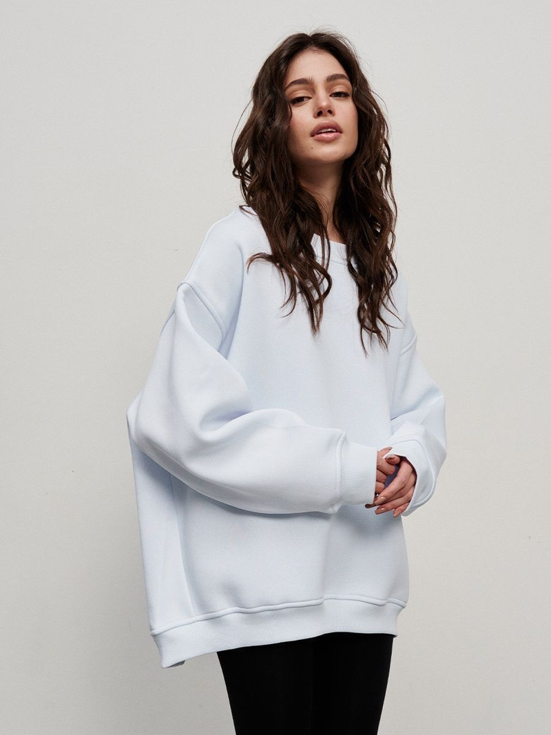Robe femme col rond sweat à capuche ample femme_voghion.com