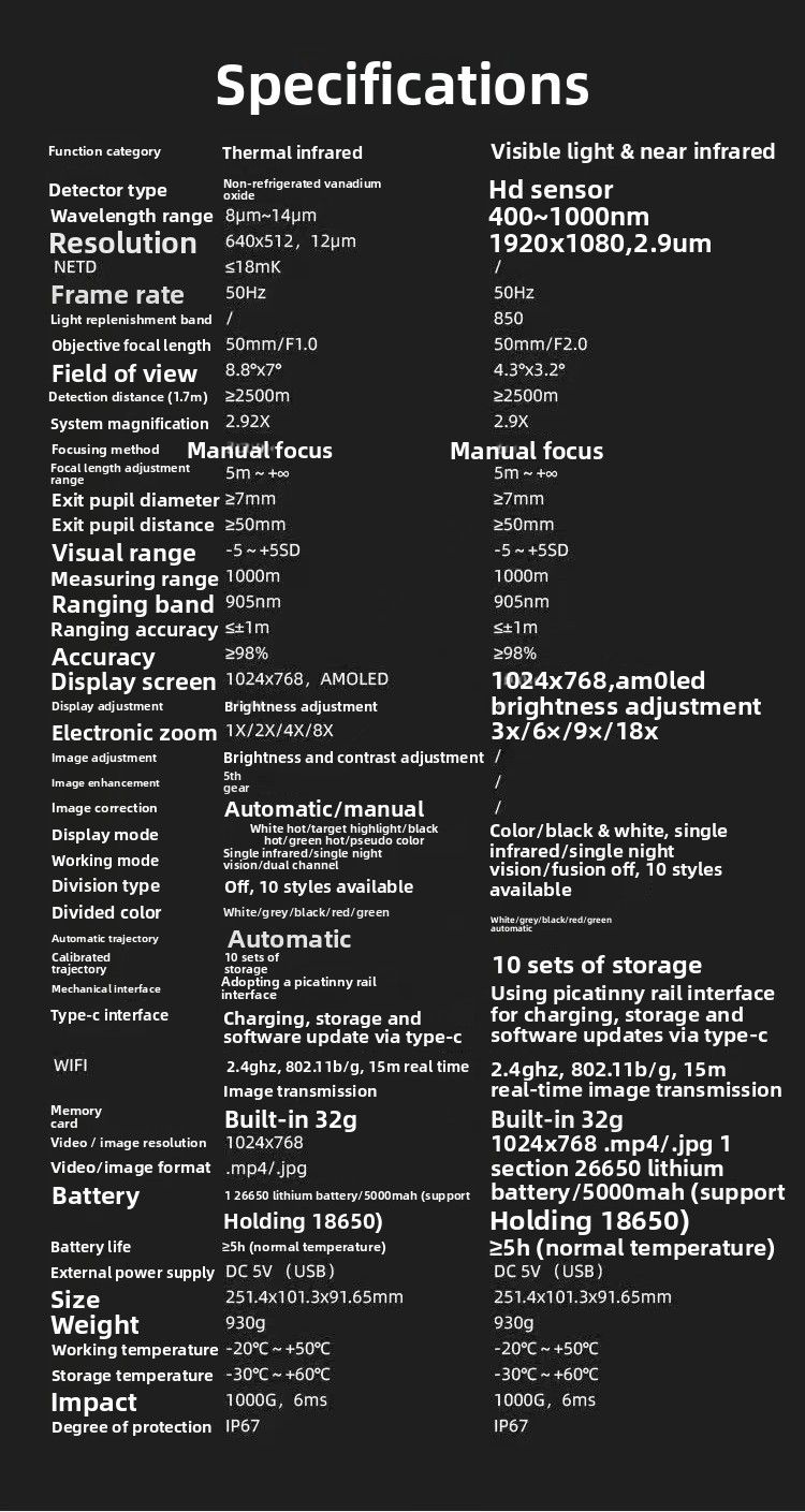 Sytong FM06-50 Drei-in-Eins-Wärmebildkamera mit Entfernungsmesser, Infrarot-Nachtsichtgerät und HD-Wärmebildkamera für den Außenbereich_voghion.com