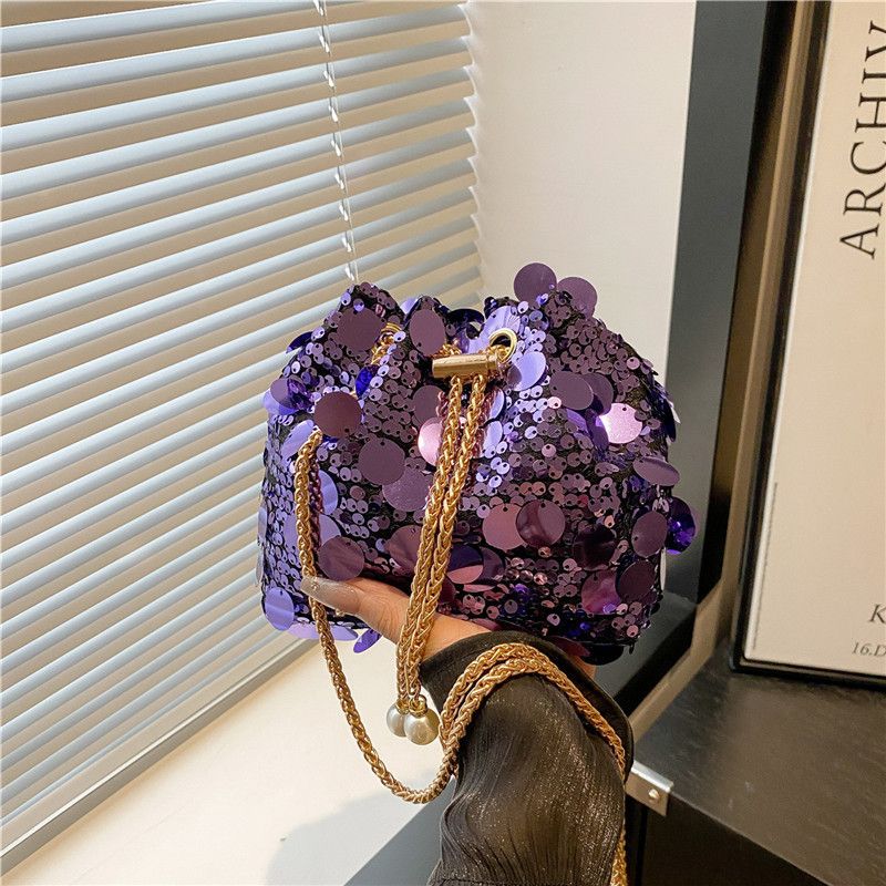 Borsa da sera a tracolla con catena elegante e secchiello da donna, piccola e alla moda, 2025, nuova, alla moda, estiva_voghion.com