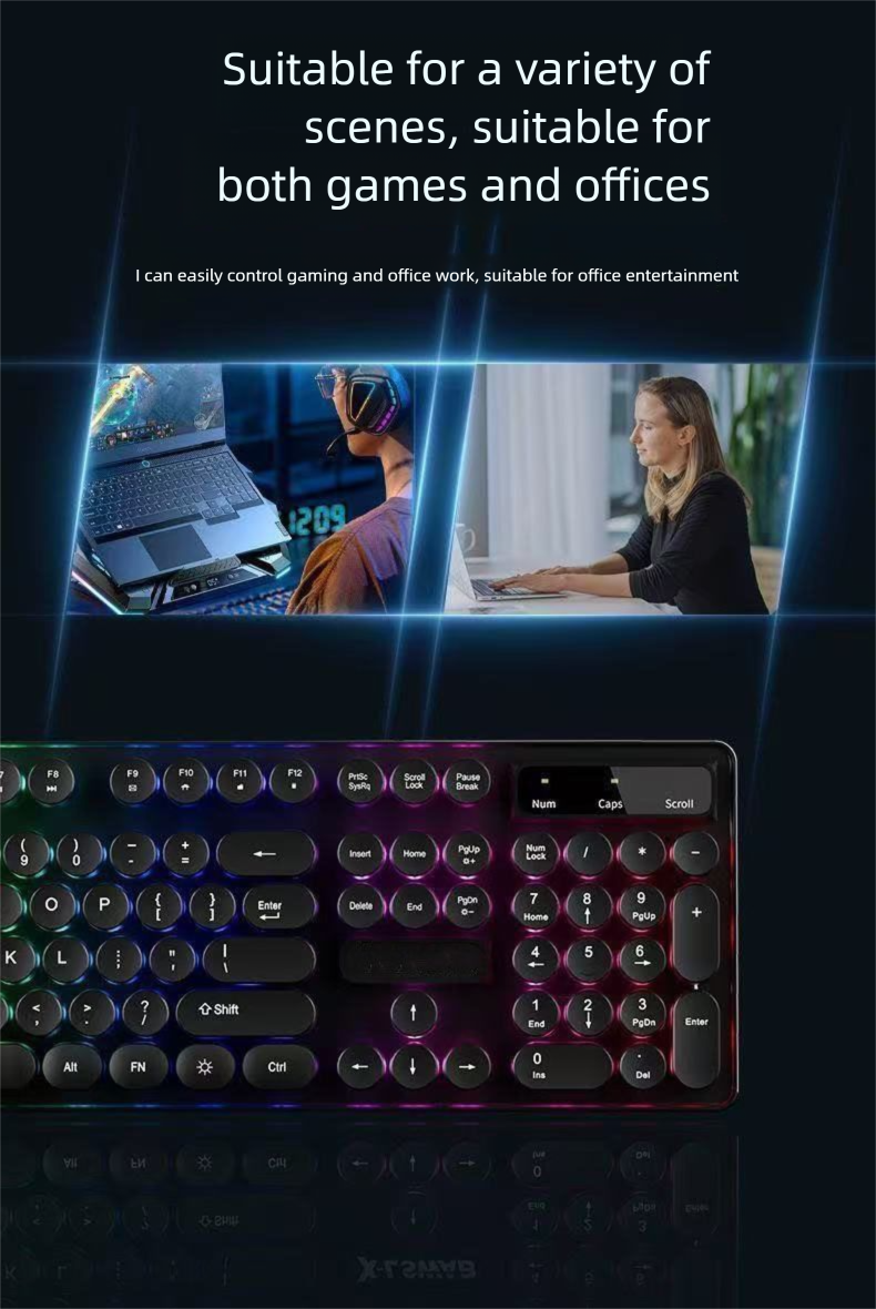 Wrangler Punk Mechanisches Tastatur-Headset mit Kabel E-Sport Gaming Desktop Laptop_voghion.com