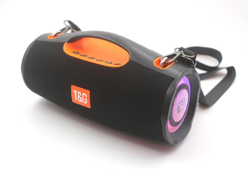 Tragbares TG437 Bluetooth mit Riemen und buntem LED-Licht, 20 W Doppellautsprecher, TWS-Subwoofer-Soundsystem_voghion.com