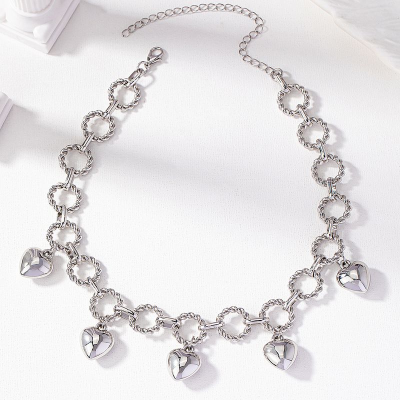 Qingdao Daiwei Jewelry 1 Collana decorativa semplice a forma di cuore in argento per donna_voghion.com