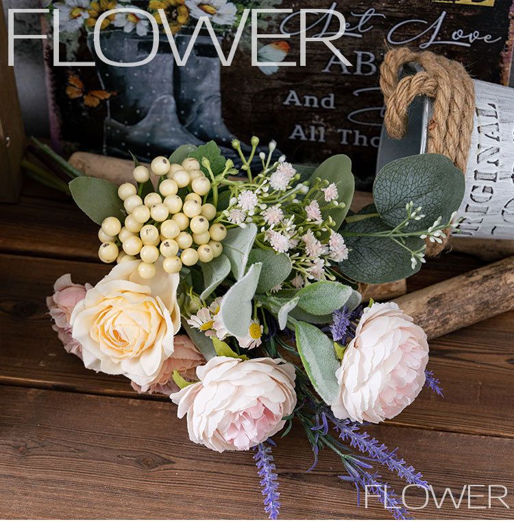 Wanddekoration Qihai Pfingstrose Handgeschriebener Blumenhersteller Wohndekoration Design Hochzeit Handstrauß CF02005_voghion.com