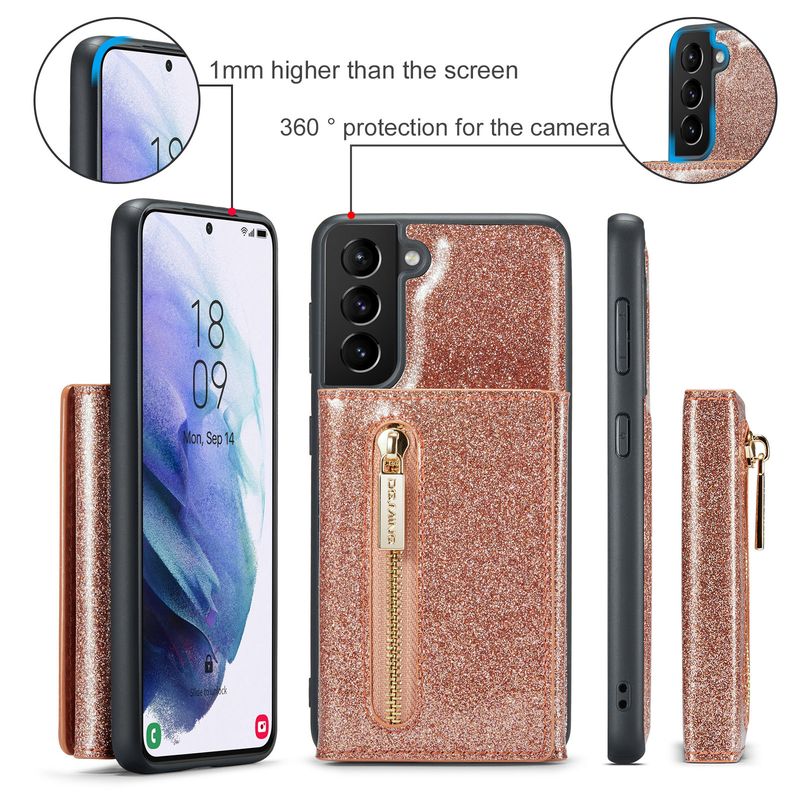 M3 per Samsung S21 Plus Gretel glitter portafoglio custodia protettiva S21 FE custodia magnetica per telefono due in uno_voghion.com